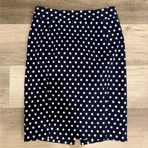 Pixley Navy and White Polka Dot Pencil Skirt